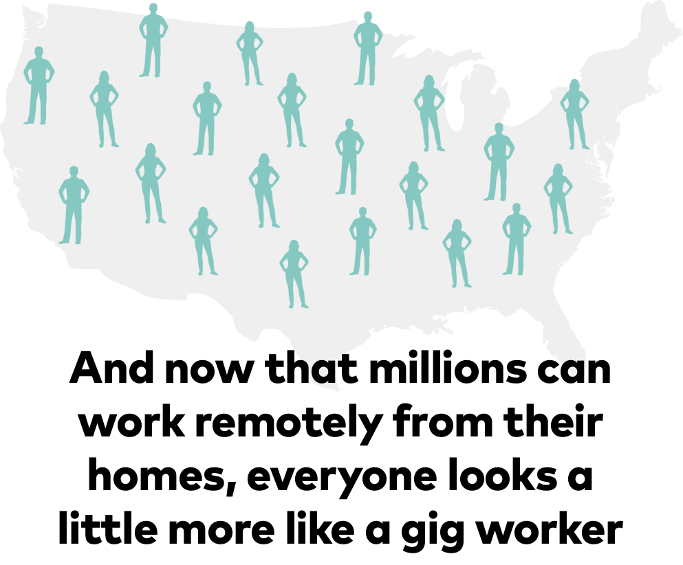 Map of scattered people who all look a little more like gig workers